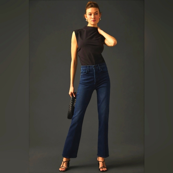 MOTHER The Tripper Ankle "Catch Me If You Can" Demim Dark Blue Wash Size 25 - Picture 1 of 14